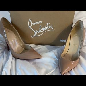 Christian Louboutin So Kate 120 Nude Patent Heels EU 40
